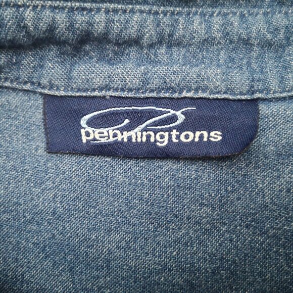 Penningtons Ladies Size 2X Winter Themed Button Front Jean Shirt - Picture 5 of 10
